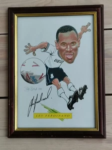 Les Ferdinand Cartoon Portrait by Bob Bond. Hand-signed by both. 1999. Tottenham - Picture 1 of 3