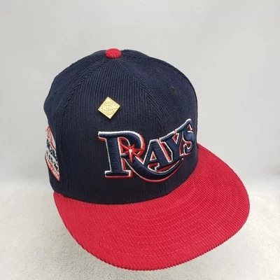 New Era Capsule Tampa Bay Rays Act Accordingly Corduroy Fitted Cap Hat 7 1/4 - Image 1 of 4
