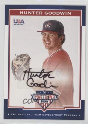 2017 Panini USA Baseball Stars & Stripes Black Ink /25 Hunter Goodwin #25 Auto - Image 1 of 2