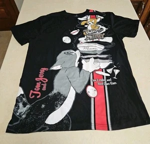 Tom & Jerry Can’t Catch Me! Best Foes Ever Graphic XL Black T-Shirt Southpole - Picture 1 of 6