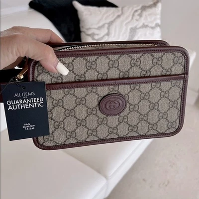 NEW! GIFTABLE! Gucci GG Supreme Toiletry Clutch Pouch - Image 1 of 4