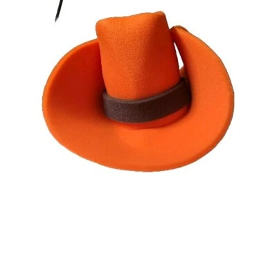 FOAM COWBOY  WESTERN COSTUME HAT Orange black  24" made USA Halloween  - Image 1 of 3