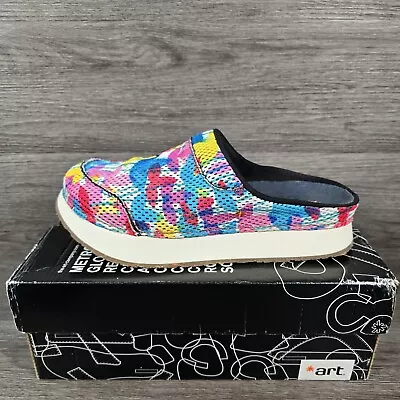 The Art Company Clovers UK 6.5 Mules Slip On Sandals Floral Mesh Platforms  - Image 1 of 4