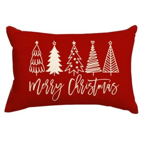 RABUSOFA Christmas Pillow Covers 12x20 Inch,Merry Christmas Tree Pillows Deco... - Picture 1 of 7