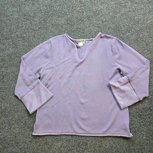 Suéter WinterSilks para mujer talla grande púrpura mezcla de seda tejido manga larga clásico - Imagen 1 de 9