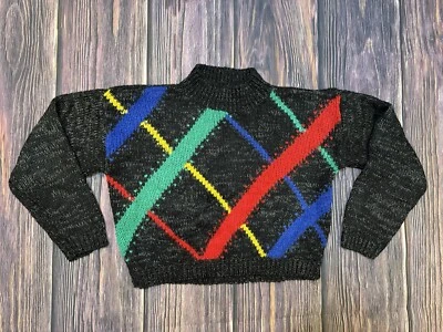 Suéter Recortado Cuello Simulado Estampado Geométrico Club Deportivo París Años 80 90 De Colección Foto 1 de 4