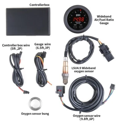 52mm UEGO A/F Ratio Gauge AFR + LSU 4.9 Oxygen Sensor W/Wideband Controller - Bild 1 von 4