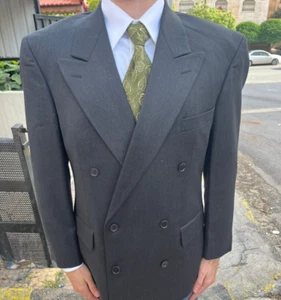 1970s vintage handtailored classic all worsted db gray suit jacket blazer 42R - Picture 1 of 8