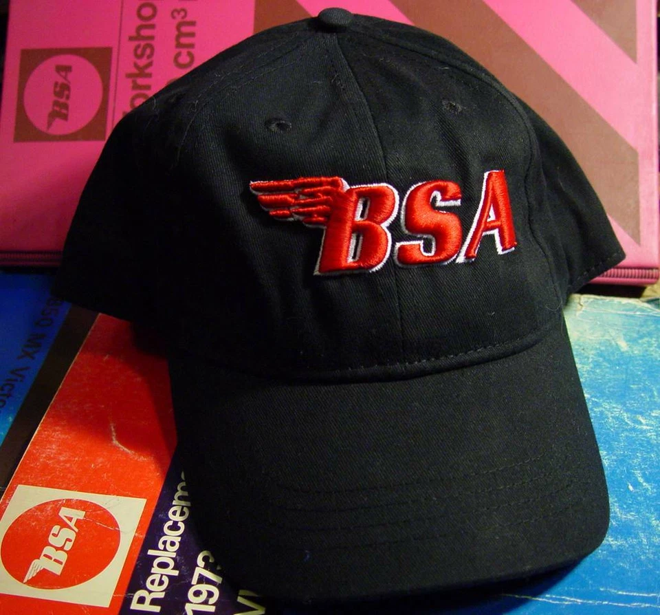 BSA Motorcycle, Embroidered, Adjustable, Baseball Cap, 100% Natural Cotton - Image 1 of 4