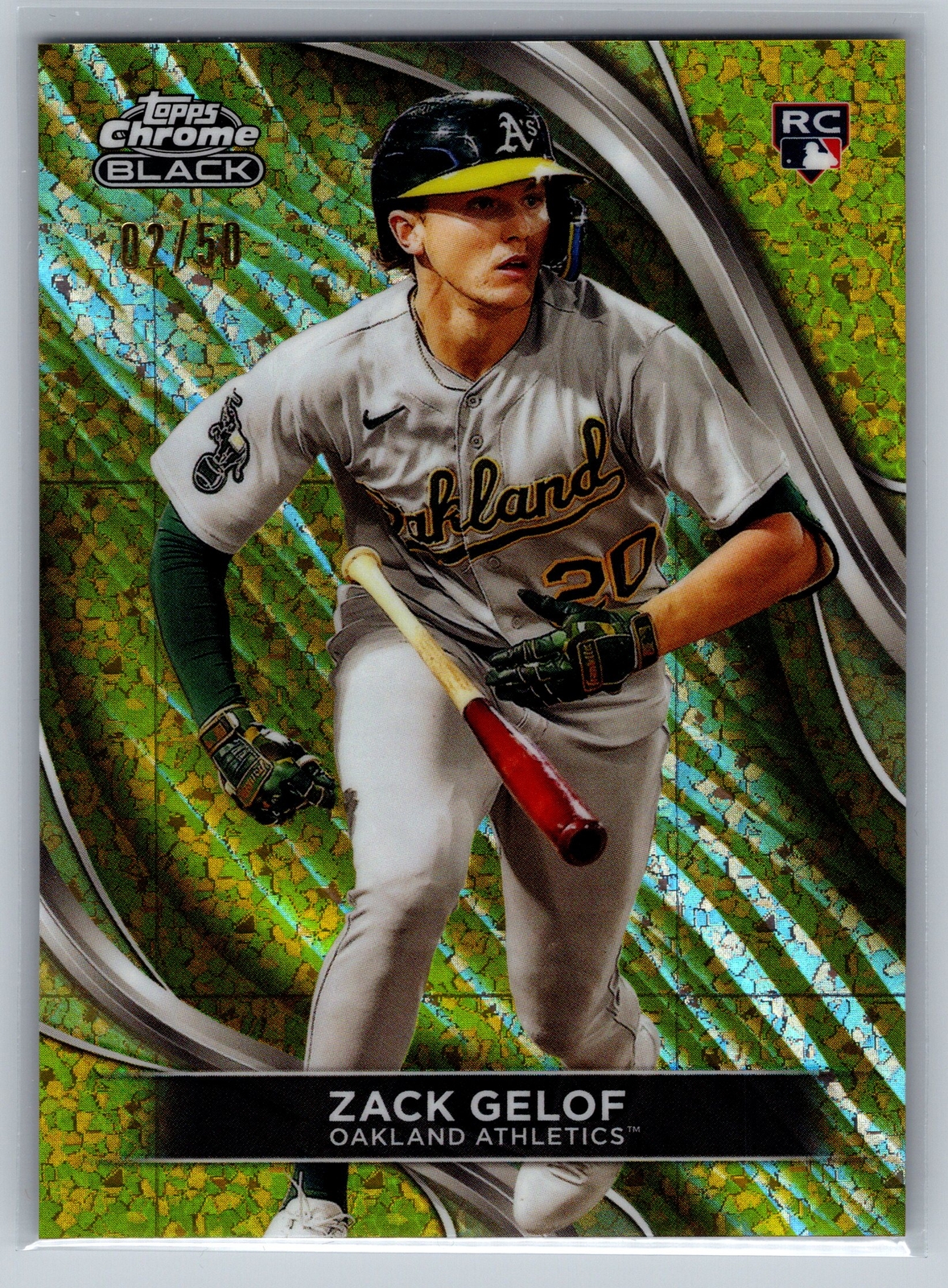 2024 Topps Chrome Black Zack Gelof Rookie Gold Mini-Diamonds /50 #40 Athletics
