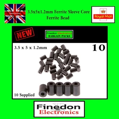 10x 3.5x5x1.2mm Ferrite Sleeve Core Ferrite Bead RF PA Choke decoupling - Image 1 of 4