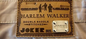 Harlem Walker Joker Herren 38 x 36 hellbraun Double Saddle genäht gerades Bein Jeans - Bild 1 von 3