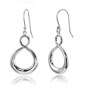 Sterling Silver Infinity Figure 8 Dangle Earrings - Picture 1 of 4