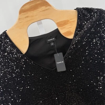 Torrid Sequin Shift Dress Sparkly Sequins New Years Party Cocktail Plus 4 4X 26 - Image 1 of 4