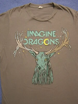 Camiseta Imagine Dragons Gira de Conciertos Diseño Alce en Estrellas Camisa Marrón Talla L Foto 1 de 4