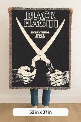 Everything Went 黑色国旗 Raymond Pettibon 美国流行艺术礼物编织毯 — 第 1/2 张图片