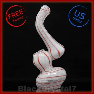 5.5 inch Handmade White Color Bubbler Sherlock Tobacco Smoking Bowl Glass Pipes - Picture 1 of 6