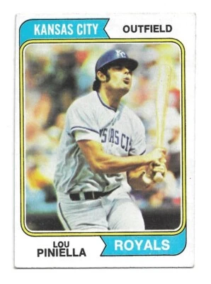 1974 Topps #390 Lou Piniella, Kansas City Royals - Image 1 of 3