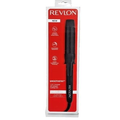 Plancha rizadora Revlon Smoothstay 1-1/2" con infusión de aceite de coco Foto 1 de 4
