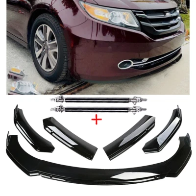 Front Bumper Lip Body Kit Spoiler Splitter Gloss Black For 11-17 Honda Odyssey Foto 1 de 4