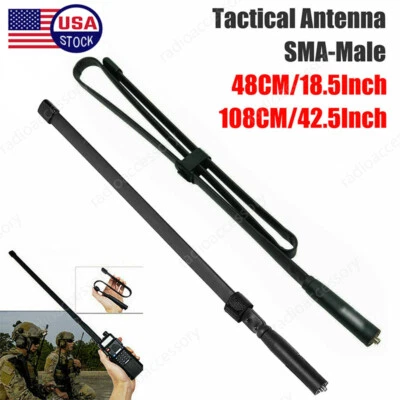 42.5'' SMA-Female Tactical Antenna VHF/UHF 18.9" For Baofeng UV-5R UV-82 Radio - Image 1 of 4