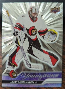 2023-24 Upper Deck Series 1 Leevi Merilainen Young Guns Outburst #247 Senators