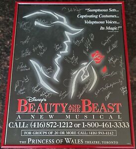1996 Cast Autograph Framed 16x24 Disney's Beauty & The Beast Toronto Theater