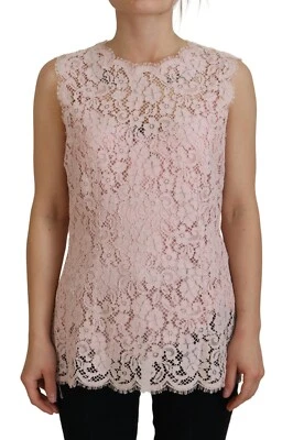 Blusa sin mangas con encaje floral rosa Dolce & Gabbana IT40/US6/S 1050usd Foto 1 de 4