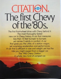 Chevrolet Citation Folleto 1980 - Imagen 1 de 9