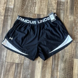 NEW UNDER ARMOUR Womens Black/white Plus Size Play Up Shorts Size 1X POCKETS!! - Picture 1 of 9