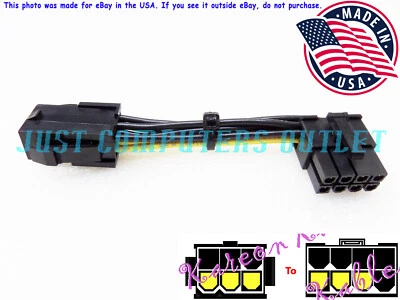 🔥 (12mm Tall) Right Angle Low Profile 6-Pin to 8-Pin PCI-E Adapter Power Cable - Image 1 of 4