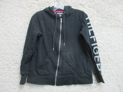 Tommy Hilfiger Sport Sweater Small Adult Black Hoodie Full Zip Pockets Womens S - Image 1 of 4