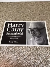 CHICAGO CUBS HARRY CARAY TRIBUTE TO HIS LIFE TRIBUNE PLACARD RARE HARD TO FIND