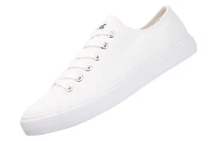 Fear0 Unisex True to Size All White Tennis Casual Canvas Sneakers Shoes Size 11 - Picture 1 of 9