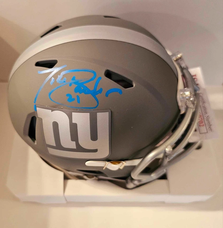 MINI CASCO DE PIZARRA RIDDELL FIRMADO POR TIKI BARBER DE LOS GIGANTES DE NUEVA YORK - J.S.A. Certificado Foto 1 de 1
