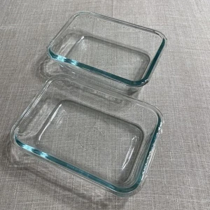 Pyrex 2 Cup Baking Dish Set of 2 Vintage Rectangular 2 Cups Glass Baking Dishes - Picture 1 of 6