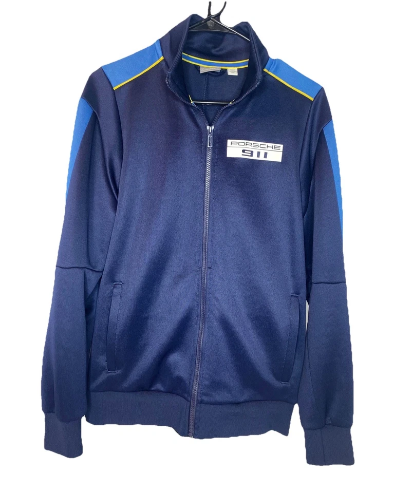Chaqueta deportiva Puma Porsche 911 cremallera completa azul marino/azul/amarillo a rayas para hombre talla S Foto 1 de 4