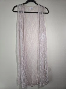Pink Lace Kimono Duster Whimsical Fairy Romantic Balletcore Coquette NWT Sz Sm - Picture 1 of 6