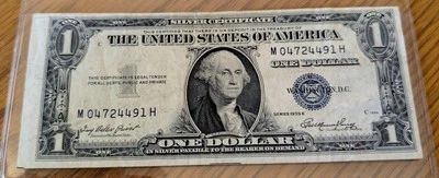 1935 E- $1 Dollar Bill Error Note  off center. - Image 1 of 2