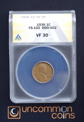 1936 Lincoln - VF30 - FS102-DDO-002  (ANACS) - Image 1 of 2