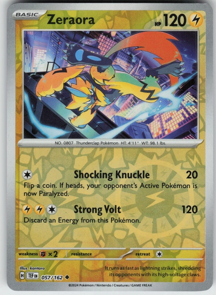 Reverse Holo Zeraora 057/162 Uncommon SV05: Temporal Forces NM - Image 1 of 1