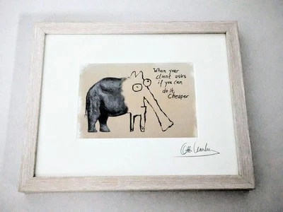 Otto Waalkes handsigniertes Passepartout Mini-Print „Cheaper“ - Bild 1 von 2