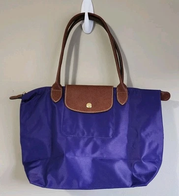 Longchamp Le Pliage Original Med Long Handle Tote  Amethyst 9.75"x9.75"x5.5" - Image 1 of 4