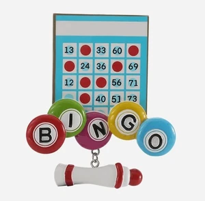 Bingo Personalized Christmas Ornament Gambling Christmas Ornament Board Game Or - Picture 1 of 3