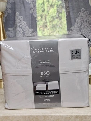 NUEVO JUEGO DE SÁBANAS WAMSUTTA DREAM ZONE PIMACOTT 850 TC PERCAL CALIFORNIA KING PLATEADO Foto 1 de 4
