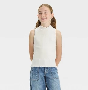 Girls Mock Neck Tank Top Art Class White L (10/12) CL37 - Picture 1 of 1