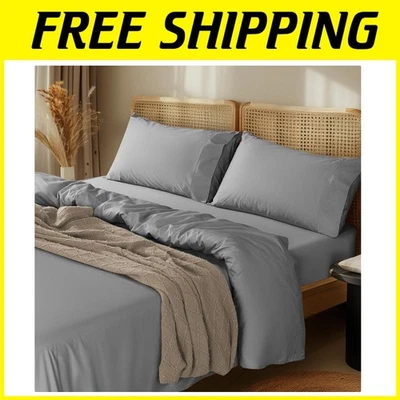 Sábanas de algodón egipcio de bolsillo profundo, King Foto 1 de 4