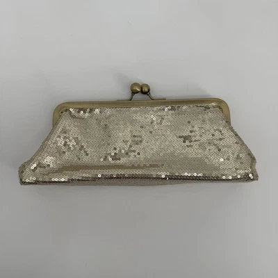 Bolso sin asas Kenneth Cole dorado con lentejuelas bolso de noche formal sin listar Foto 1 de 4