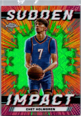 2023-24 Topps Chrome #SI-23 Chet Holmgren Sudden Impact Refractor Green Topps - Image 1 of 2
