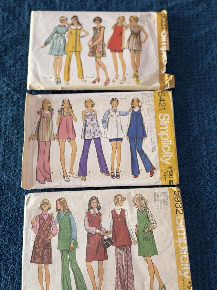 Vintage Maternity Clothes Patterns Size 10-12 Simplicity - Image 1 of 1
